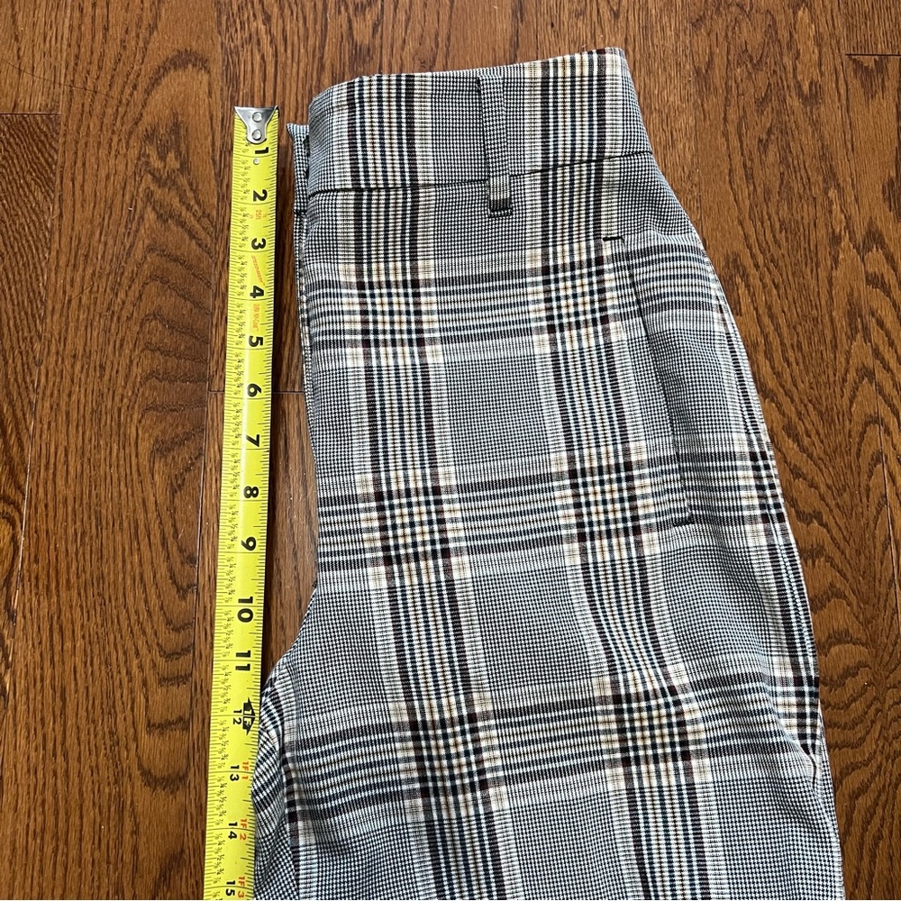 Aritzia Wilfred High-Waisted Tie Front Jallade Trouser Pants Check Plaid - Sz 6 - Picture 14 of 16